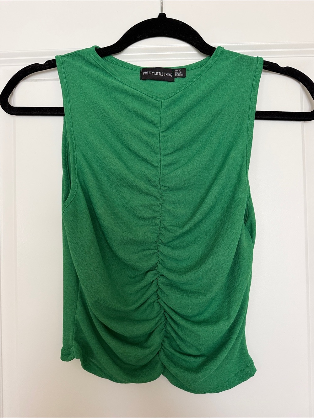 PrettyLittleThing Emerald Green Ruched Tank Top